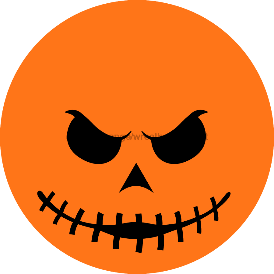 Wreath Sign Pumpkin Face Decoe-2358 For Round 10 Wood