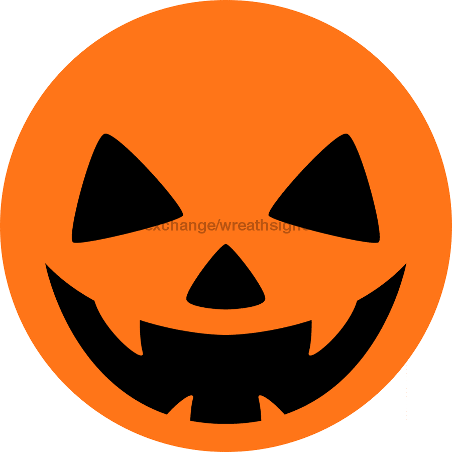 Wreath Sign Pumpkin Face Decoe-2359 For Round 10 Wood