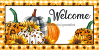 Thumbnail for Wreath Sign, Pumpkin Sign, Welcome Fall Sign, 6x12