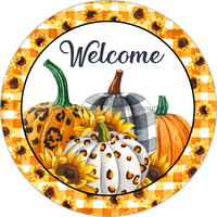 Thumbnail for Wreath Sign, Pumpkin Sign, Welcome Fall Sign, 12