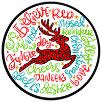 Thumbnail for Reindeer Typography 18" Wood Door Hanger - DECOE-190-DH