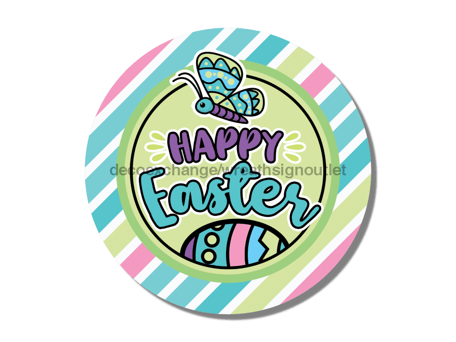 Wreath Sign, Round Easter Sign, Butterfly Easter Sign, DECOE-468, Sign For Wreath,  wood wreath sign, 10 round, easter