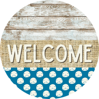 Thumbnail for Wreath Sign, Sand dollar Sign, Crustaceancore Sign, DECOE-2090, Sign For Wreath, Round Sign, DecoExchange - DecoExchange¬Æ
