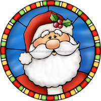 Thumbnail for Wreath Sign, Santa Sign, Christmas Sign, Stained Glass, DECOE-1116, Sign For Wreath, DecoExchange - DecoExchange¬Æ