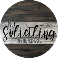 Thumbnail for Wreath Sign, Sarcastic Sign, No Soliciting, Round Sign, DECOE-451, DecoExchange, Sign For Wreath - DecoExchange