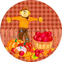 Thumbnail for Wreath Sign, Scarecrow Sign, Apple Picking, Fall Sign, 10