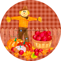 Thumbnail for Wreath Sign, Scarecrow Sign, Apple Picking, Fall Sign, 12