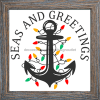 Thumbnail for Wreath Sign, Seas and Greetings, Beach Christmas Sign, 10