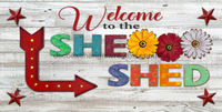 Thumbnail for Wreath Sign, She Shed Flower Sign, Welcome Sign, 6x12