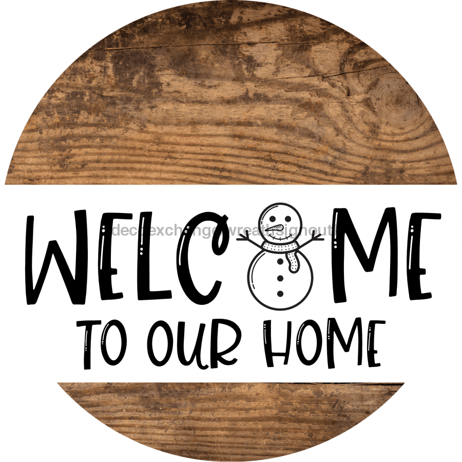 Wreath Sign Snowman Christmas Decoe-2349 For Round 10 Wood