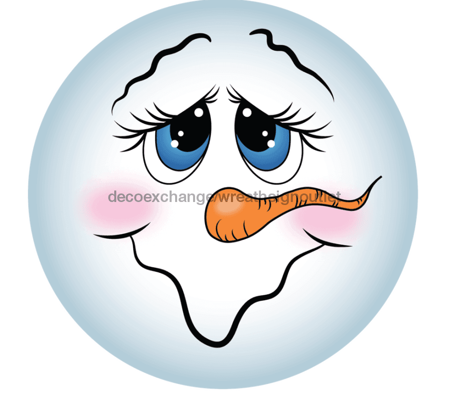 Wreath Sign, Snowman Face Sign, Snowman Sign, DECOE-1027, Sign For Wreath,  wood wreath sign, 10 round, christmas