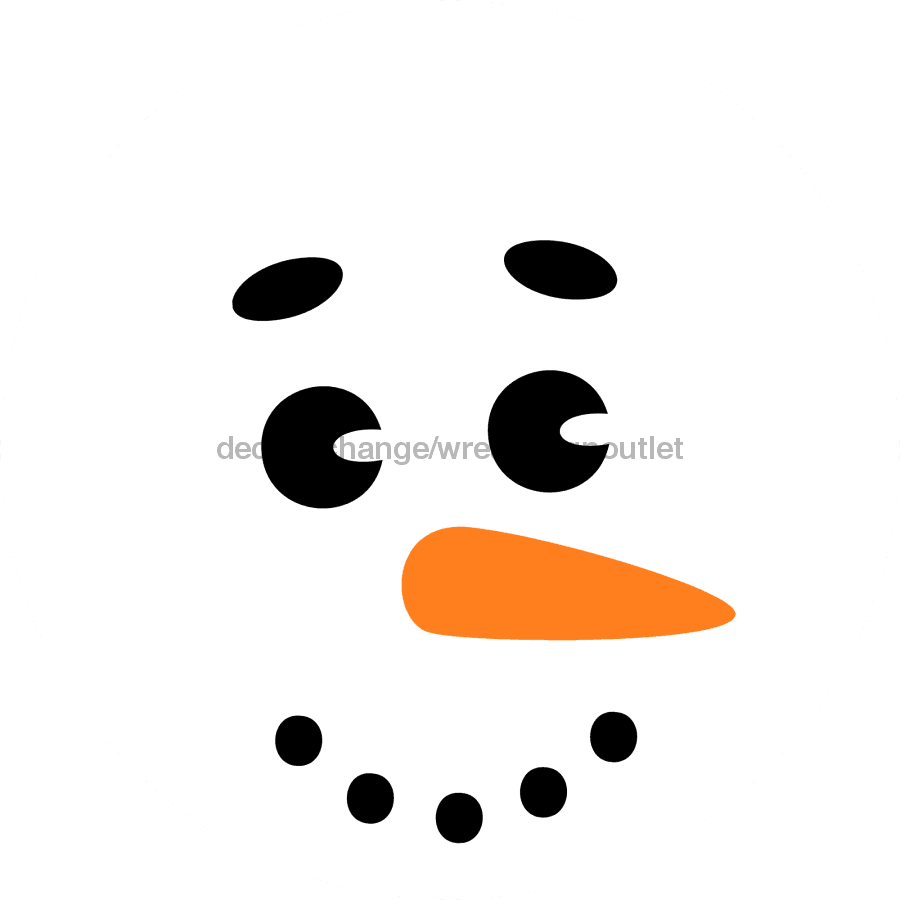 Wreath Sign Snowman Face Decoe-2354 For Round 10 Wood