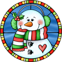 Thumbnail for Wreath Sign, Snowman Sign, Winter Sign, Stained Glass, DECOE-1118, Sign For Wreath, DecoExchange - DecoExchange¬Æ