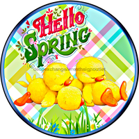 Thumbnail for Wreath Sign, Spring Sign, Hello Spring Chicks, 12