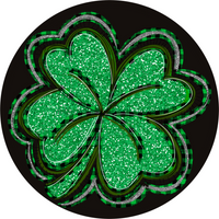 Thumbnail for St Patricks Day Four Leaf Clover 12" Metal Wreath Sign - DECOE-237A