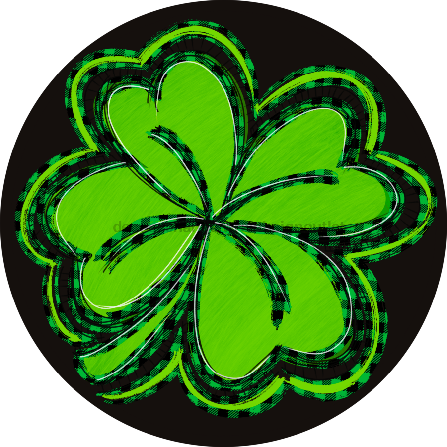 St Patricks Day Four Leaf Clover 18" Wood Door Hanger - DECOE-235-DH