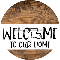 Thumbnail for Wreath Sign State Welcome Custom Decoe-2351 For Round 18 Wood