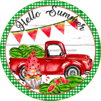 Thumbnail for Wreath Sign, Summer Sign, Truck and Watermelon Sign, 10