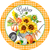 Thumbnail for Wreath Sign, Sunflower Fall Sign, 12