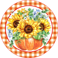 Thumbnail for Sunflower Pumpkin 18" Wood Door Hanger - DECOE-114-DH