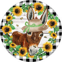 Thumbnail for Wreath Sign, Sunflowers Sign, Farm Sign, Donkey Sign, Welcome Sign, Round Sign, DECOE-513, Sign For Wreath, DecoExchange - DecoExchange