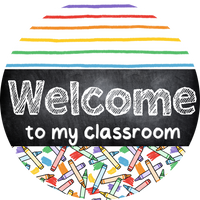 Thumbnail for Wreath Sign, Teacher Sign, Classroom Sign, DECOE-2097, Sign For Wreath, Round Sign, DecoExchange - DecoExchange¬Æ
