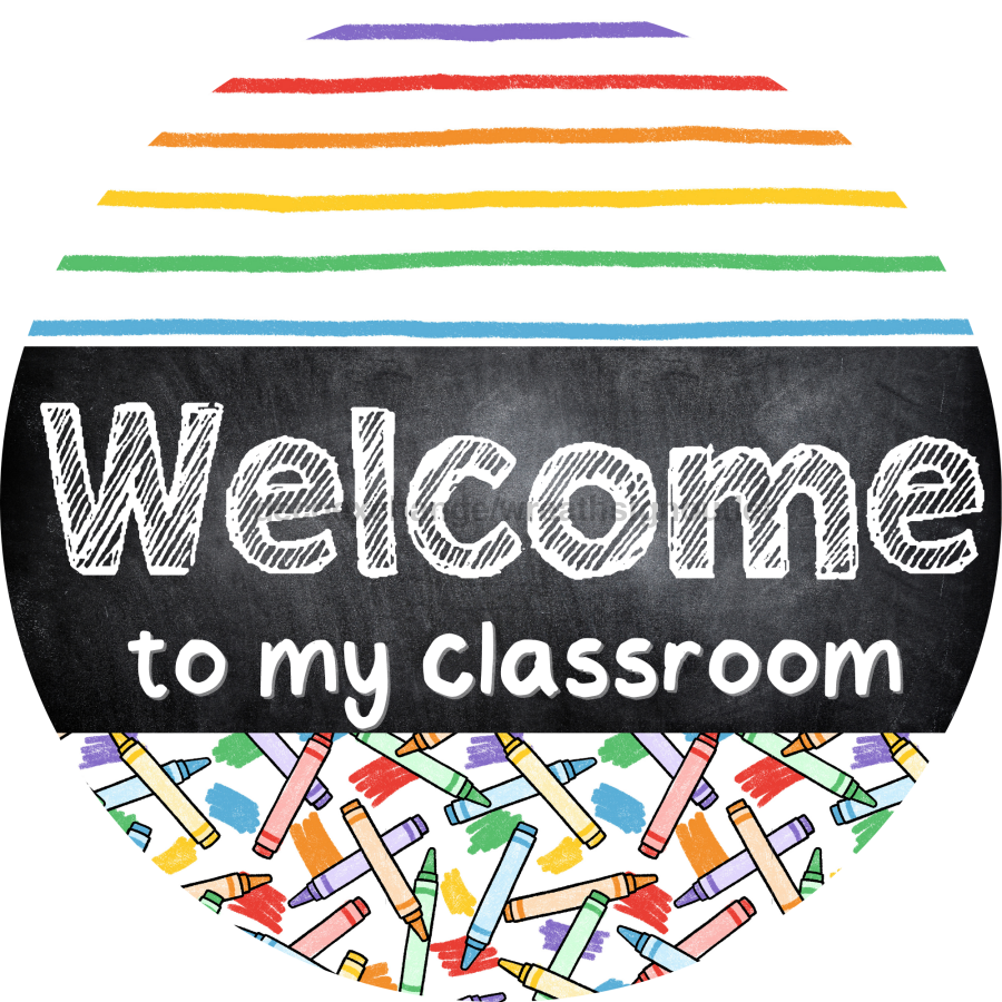 Wreath Sign, Teacher Sign, Classroom Sign, DECOE-2097, Sign For Wreath, Round Sign, DecoExchange - DecoExchange¬Æ