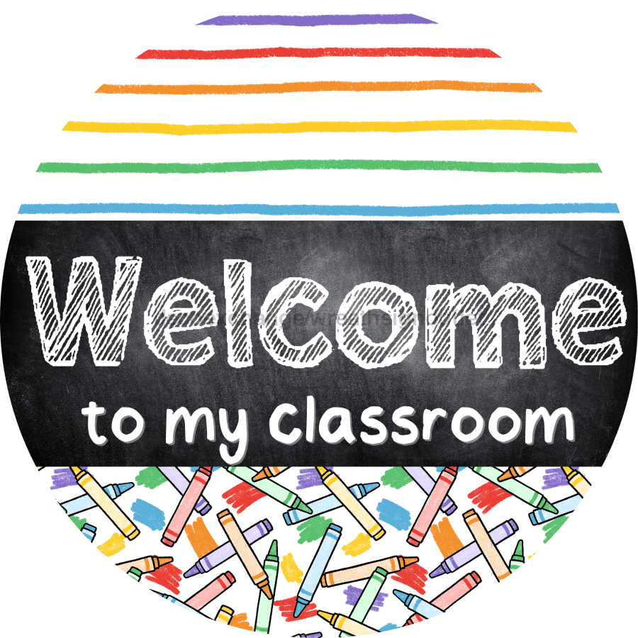 Wreath Sign, Teacher Sign, Classroom Sign, DECOE-2097, Sign For Wreath, Round Sign, DecoExchange - DecoExchange¬Æ