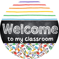 Thumbnail for Wreath Sign, Teacher Sign, Classroom Sign, DECOE-2097, Sign For Wreath, Round Sign, DecoExchange - DecoExchange¬Æ