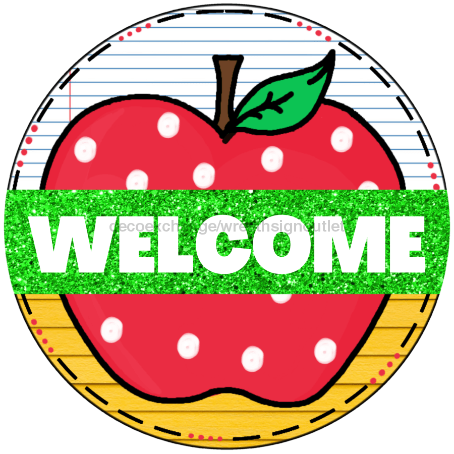 Wreath Sign, Teacher Sign, Welcome Sign, DECOE-1071, Sign For Wreath, DecoExchange - DecoExchange¬Æ