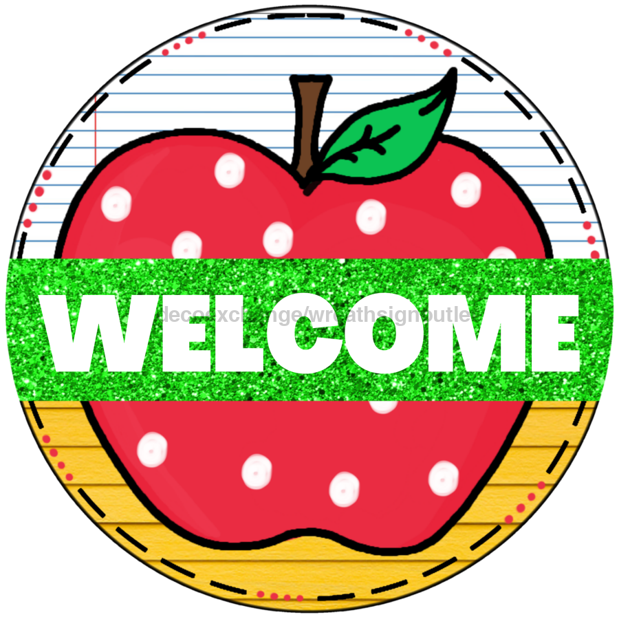 Wreath Sign, Teacher Sign, Welcome Sign, DECOE-1071, Sign For Wreath, DecoExchange - DecoExchange¬Æ