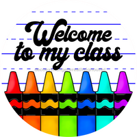 Thumbnail for Teacher Welcome To Class 10" Metal Wreath Sign - DECOE-244