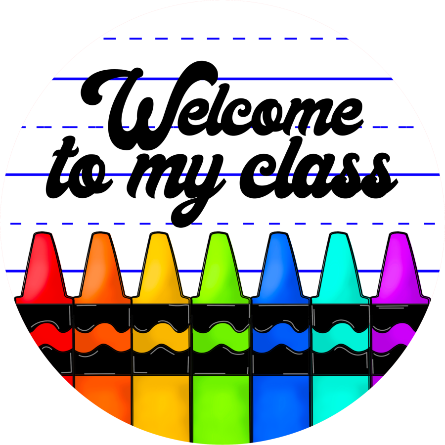 Teacher Welcome To Class 18" Wood Door Hanger - DECOE-244-DH