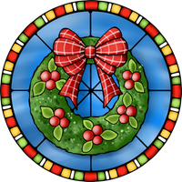 Thumbnail for Wreath Sign, Traditional Wreath, Christmas Sign, Stained Glass, DECOE-1123, Sign For Wreath, DecoExchange - DecoExchange¬Æ