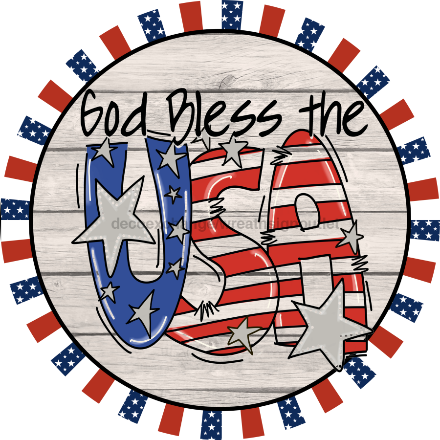 Wreath Sign, USA Sign, Patriotic Sign, DECOE-1016, Sign For Wreath, DecoExchange - DecoExchange¬Æ