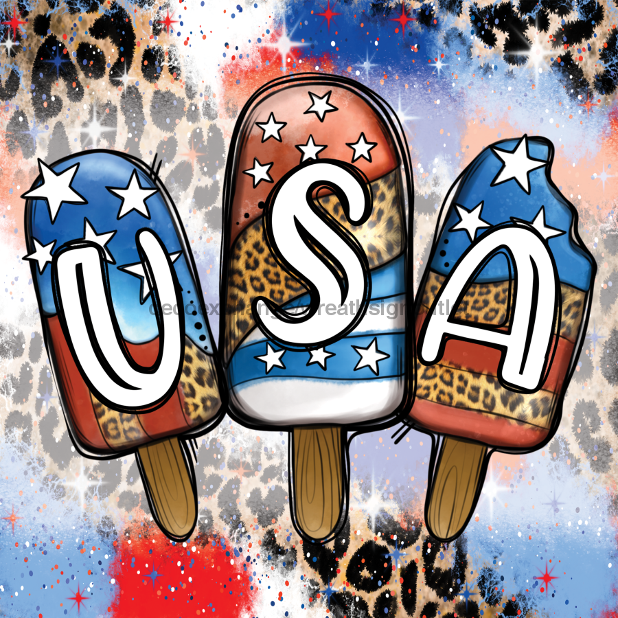 Wreath Sign, USA Patriotic Sign, 10"x10" Metal Sign DECOE-600, Sign For Wreath, DecoExchange - DecoExchange