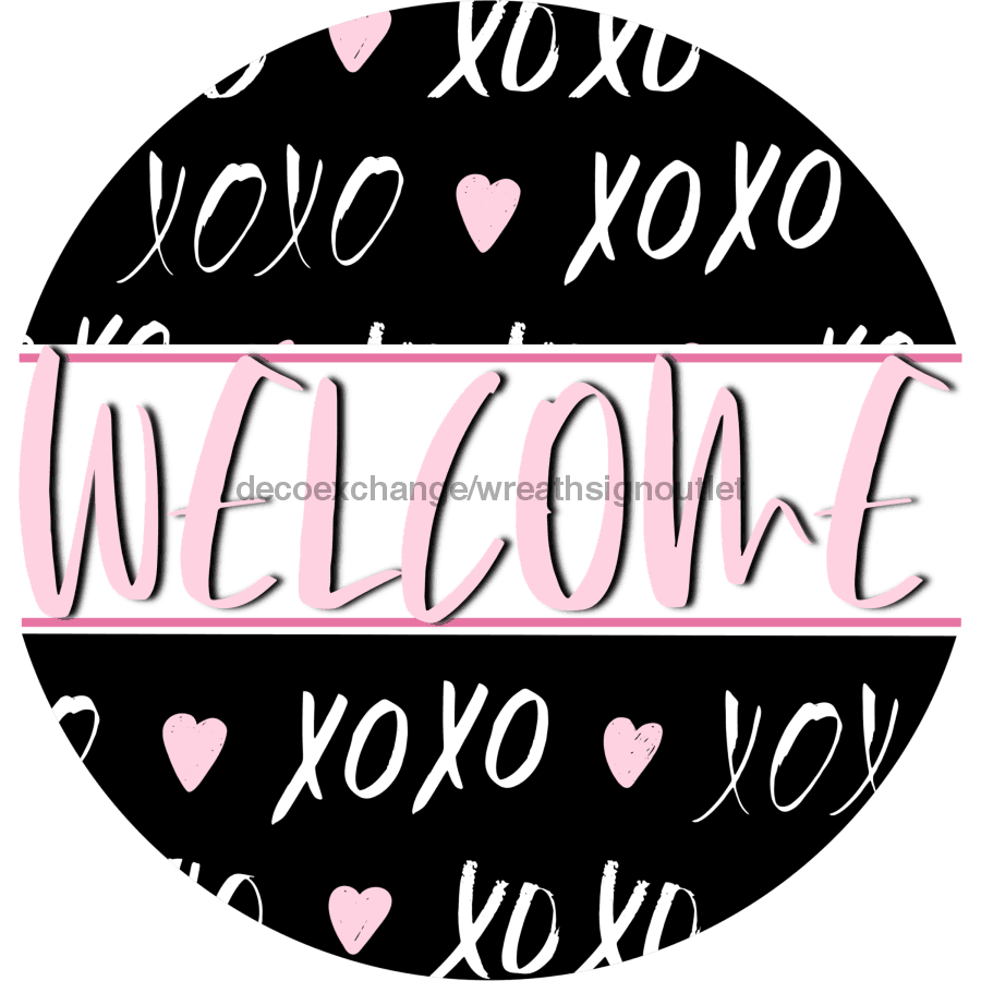 Wreath Sign, Valentine Sign, 10" Round Metal Sign DECOE-420, Sign For Wreath, DecoExchange - DecoExchange