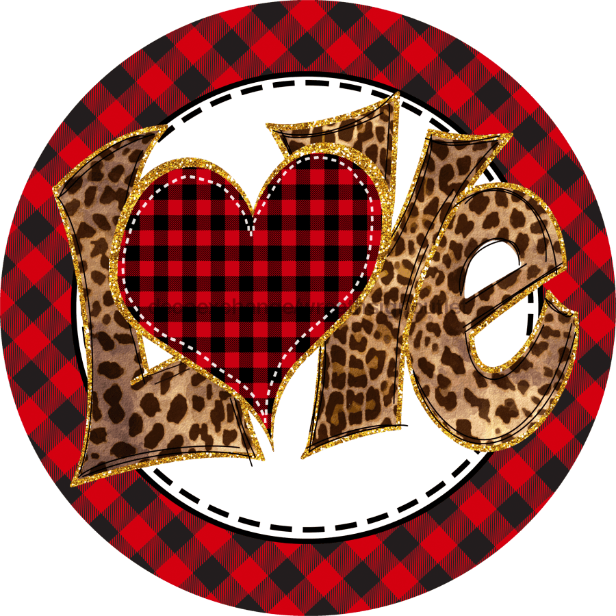 Wreath Sign, Valentine Sign, Valentine Hearts, 12" Round Metal Sign DECOE-427, Sign For Wreath, DecoExchange - DecoExchange