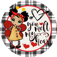 Thumbnail for Valentine Love Bug 10" Metal Wreath Sign - DECOE-292