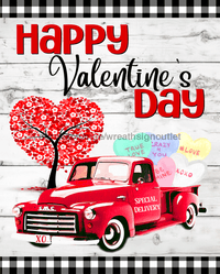 Thumbnail for Wreath Sign, Valentine Truck, Valentine Sign, 8x10