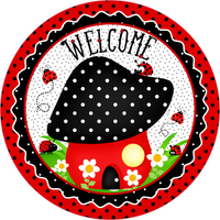 Thumbnail for Welcome 10" Metal Wreath Sign - DECOE-261