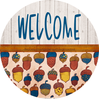 Thumbnail for Wreath Sign, Welcome Fall, Blue Fall Sign, 12