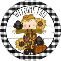 Thumbnail for Welcome Fall Scarecrow 18" Wood Door Hanger - DECOE-106-DH