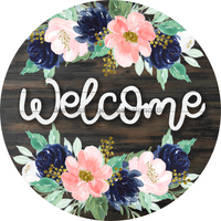 Thumbnail for Wreath Sign, Welcome Sign, Floral Sign, 12