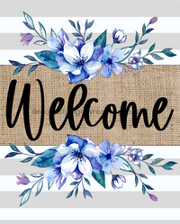 Thumbnail for Wreath Sign, Welcome Sign, Flower Sign, Spring Sign, 8x10