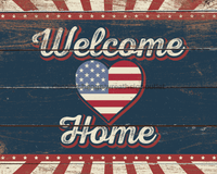 Thumbnail for Wreath Sign, Welcome Home Patriotic Sign, 8x10