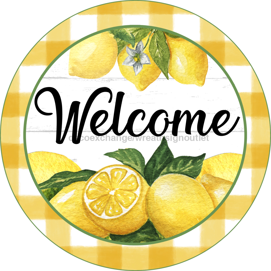 Wreath Sign, Welcome Sign, Lemon Sign, DECOE-533, Sign For Wreath, DecoExchange - DecoExchange