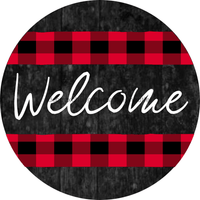 Thumbnail for Wreath Sign, Welcome Sign, Red and Black Sign, 10