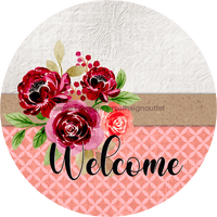 Thumbnail for Wreath Sign, Welcome Sign, simple Sign, DECOE-541, Sign For Wreath metal sign, 12 round, every day, summer, spring