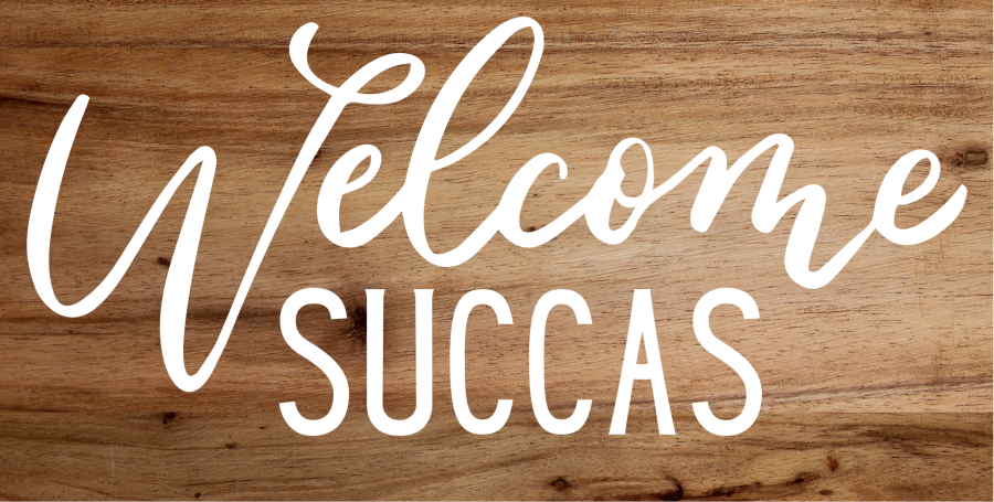 Welcome Succas 6x12" Metal Wreath Sign - DECOE-4233